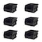 Triton Products Stacking Hanging Interlocking Bins, Polypropylene, Black, 5-3/8" L x 4-1/8" W x 3" H, 6 CT 3-210BK-6 - alternate 1
